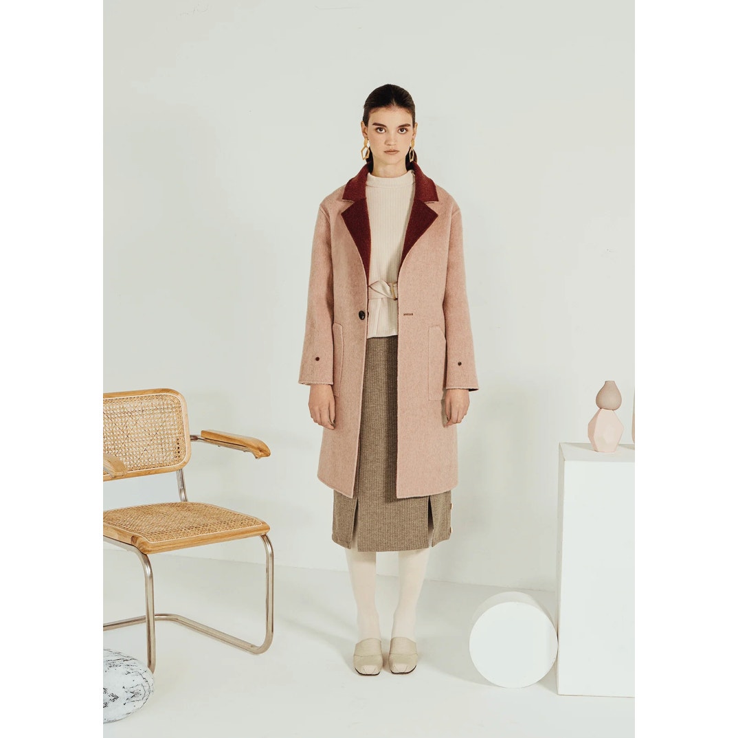 Nwt Petite Studio Nyc Red Pink Elsa Fur Wool Reversible Coat Size Xs — image 2 of 6